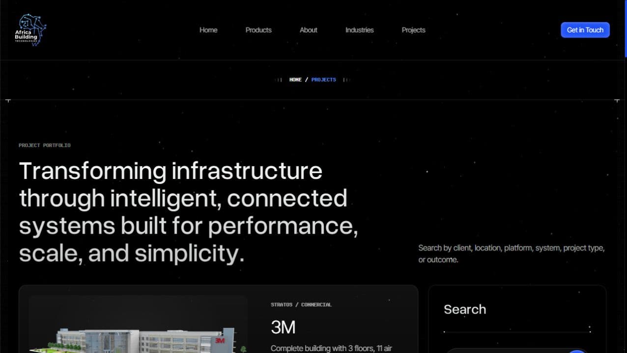 Searchable project portfolio